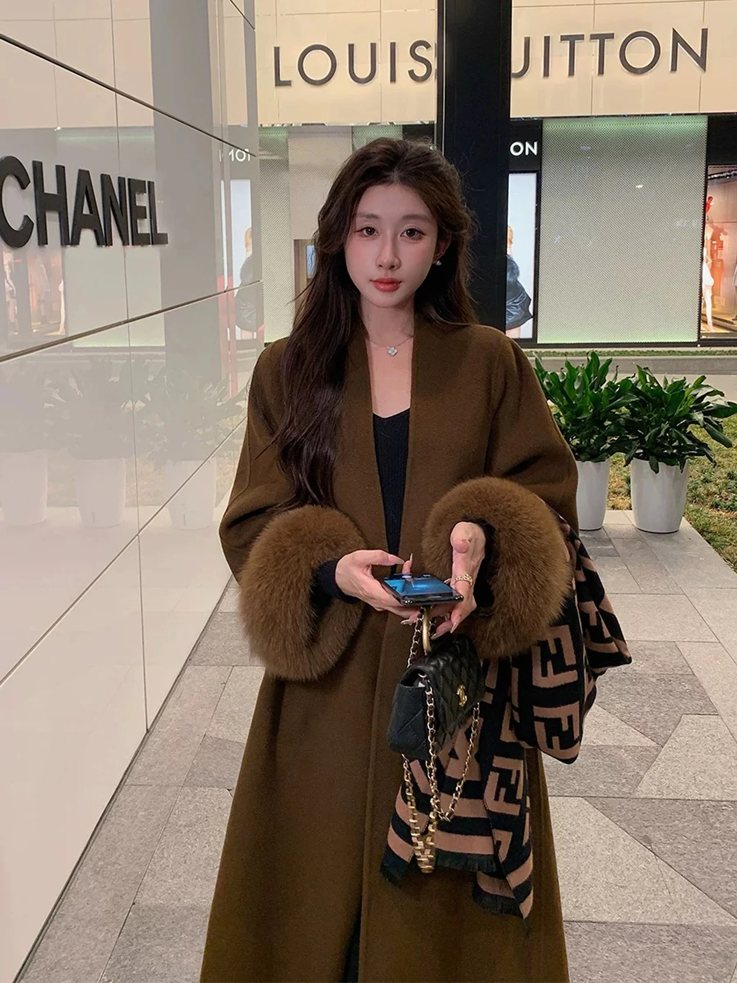 Ele двусторонняя шуба Camere, женская зимняя новая шерстяная верхняя одежда больших размеров, корейская прямая одежда