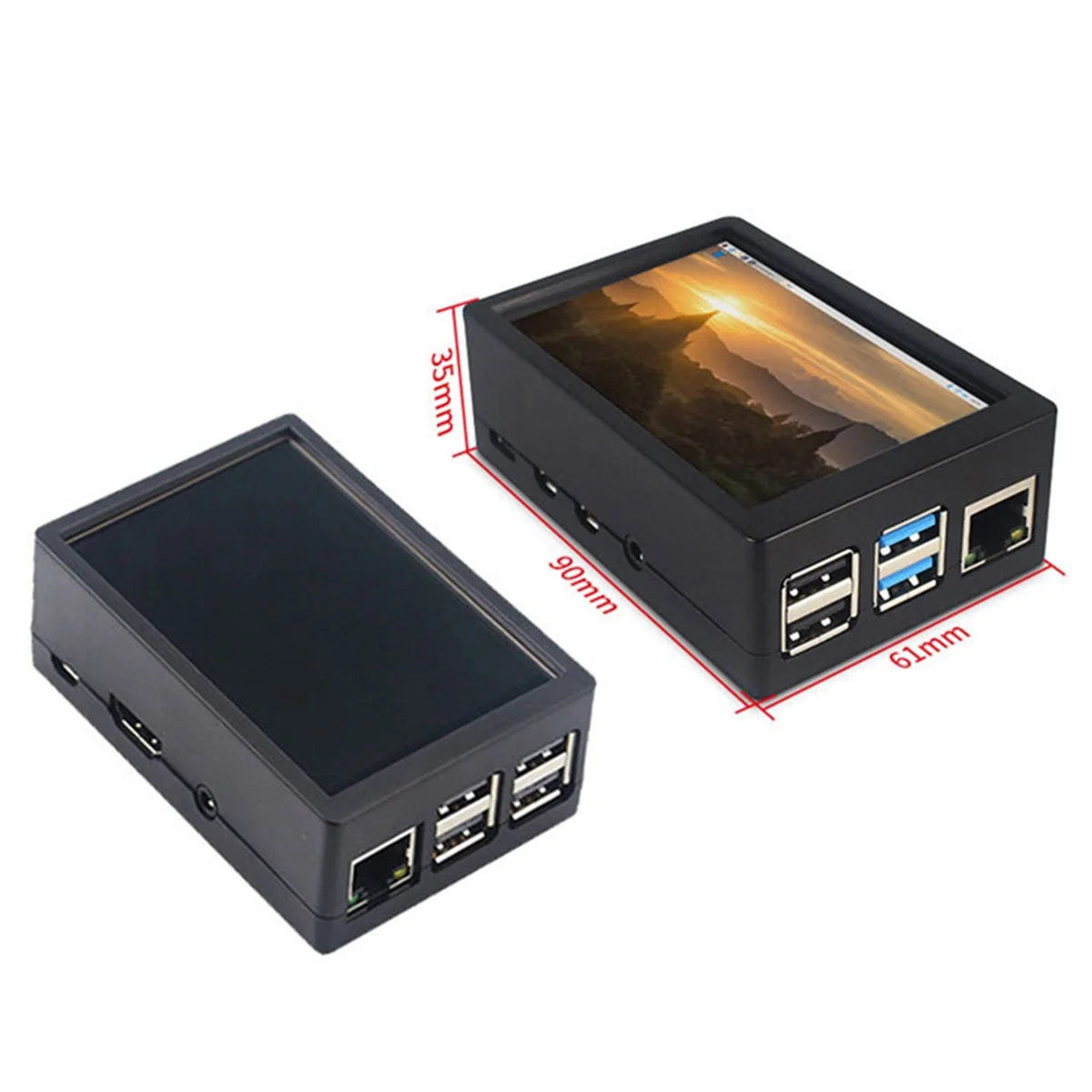 شاشة LCD TFT تعمل باللمس ، مروحة تبريد ، حافظة ABS ، توت العليق بي 4 ب ، من من من من من نوع x