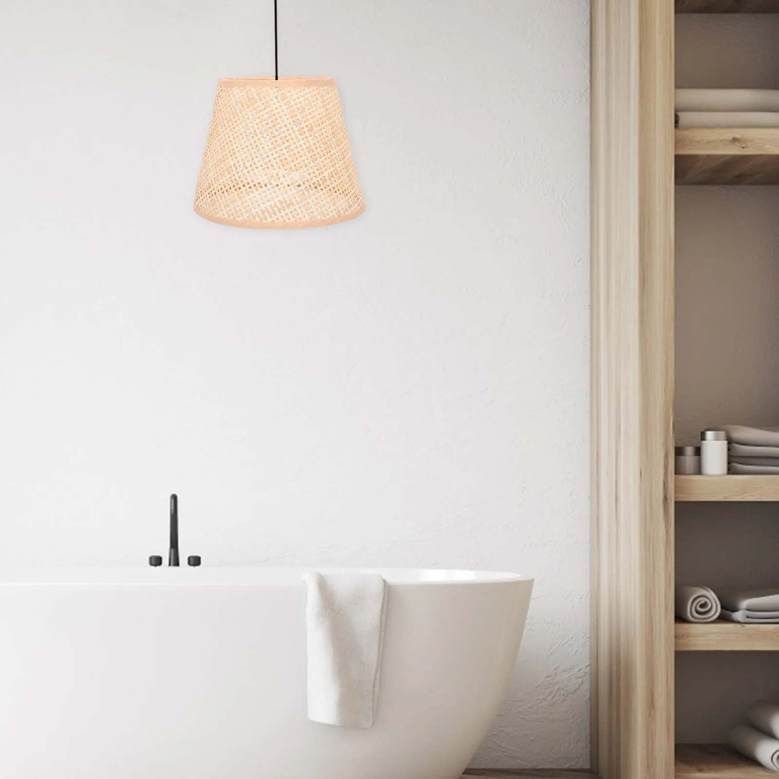 

Rattan Woven Lampshade Simple Table Lamp Cover Eye Protection Replacement Decorative Living Room Bedside Lamp Shade