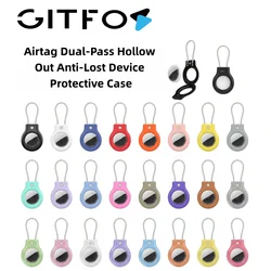 GITFOS for Apple Airtag Case Hard Plastics Holder Anti-Loss Keychain With Steel Cable For Pets Collar Backpack Luggage Tag