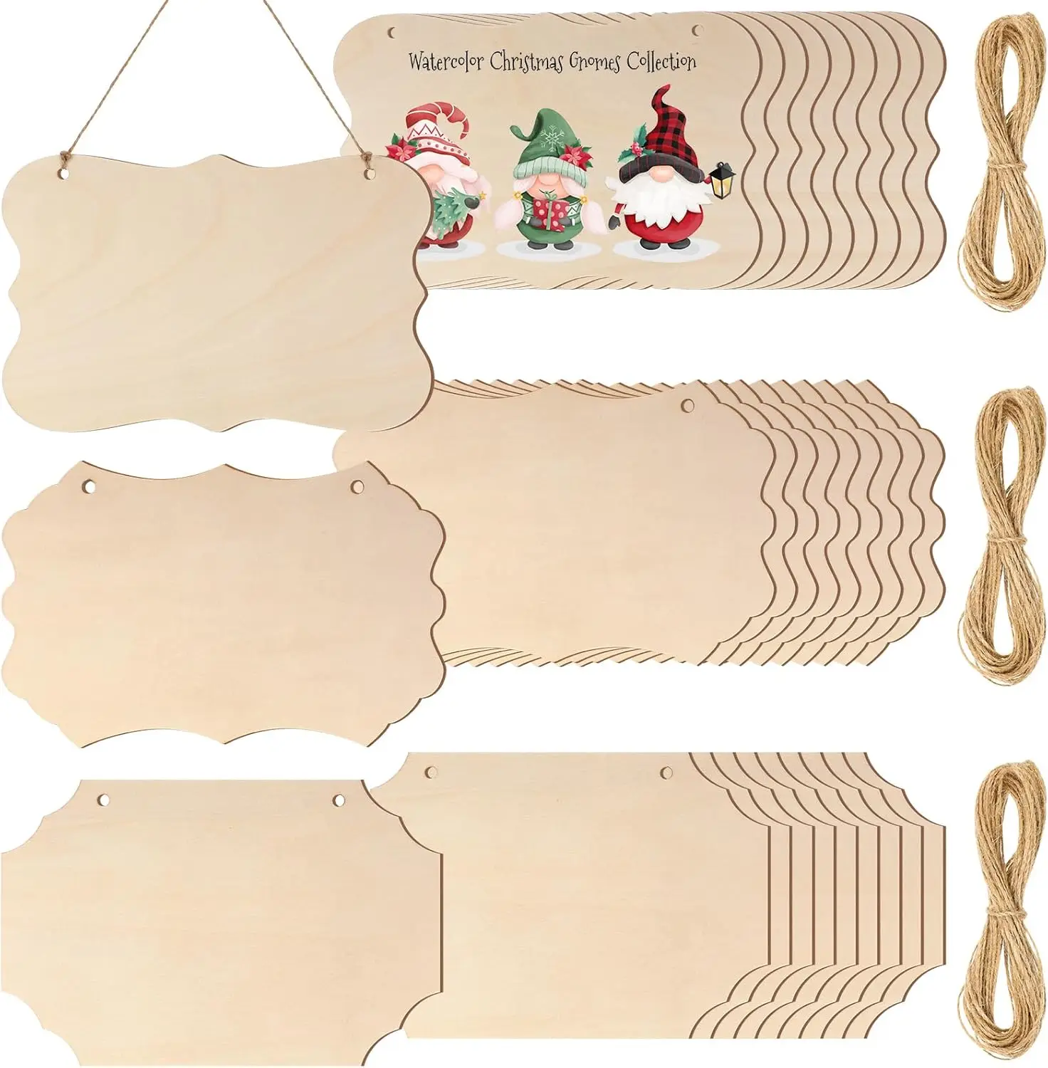 

30 шт. необработанных деревянных заготовок для табличек, прямоугольные заготовки 9x5.91 дюймов для поделок своими руками