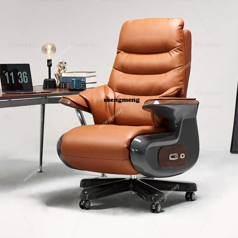 New arrive Electric high-end leather office chair study home computer chair lunch break office reclining boss chair