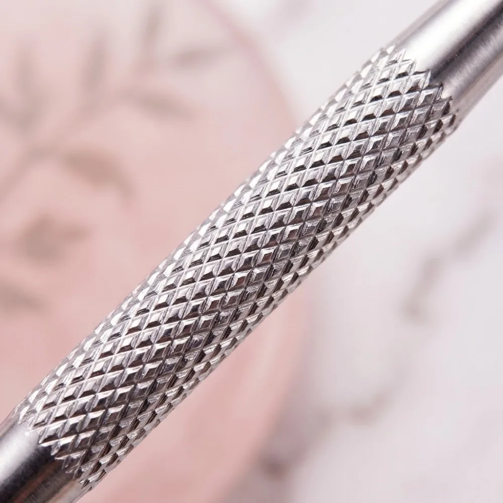 4pcs Stainless Steel Cuticle Pusher Small Compact Textured Appearance Nail Scraper Durable Dual Ended Nail Cleaner Cuticle Care