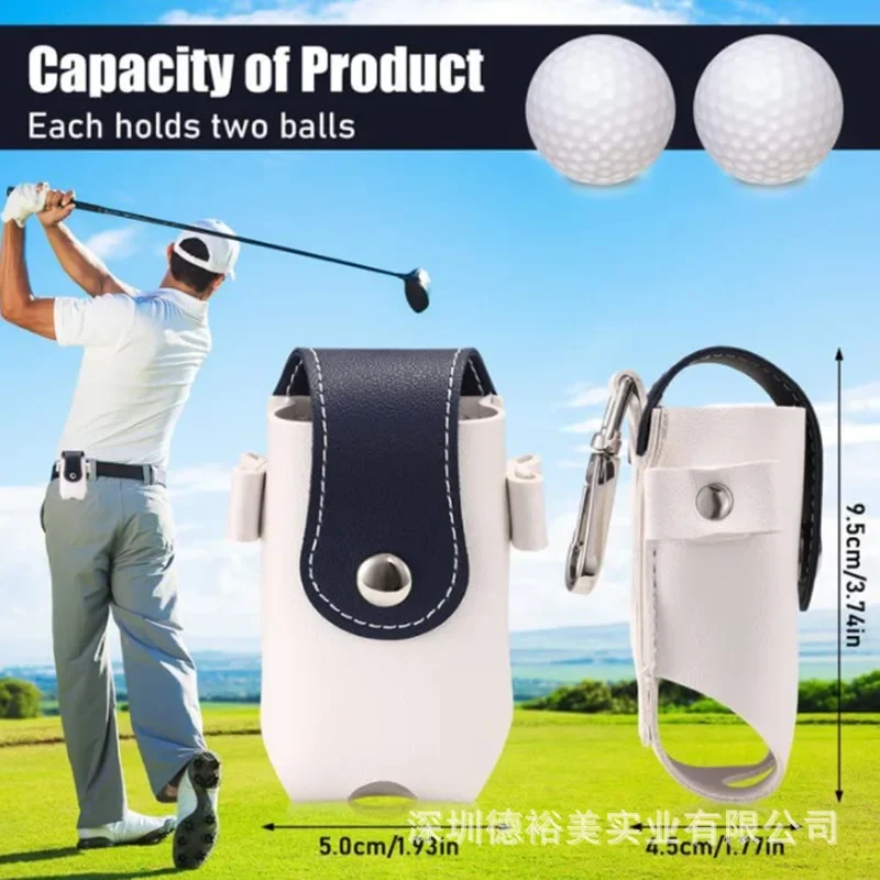 1pc Golf Ball Waist Bag Pu Leather Golf Tee Storage Bag Outdoor Sports Golf Ball Cover Case Empty Balls Bag