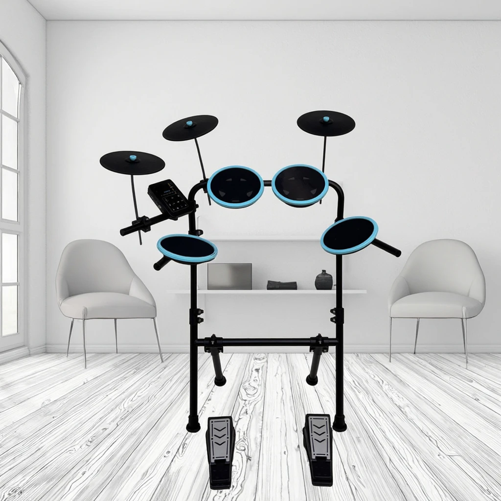 AIERKE DD01 Electronic Drum Set for Beginners & Kids - Lightweight 7-Pad Digital Drums with Headphone Jack & 100+ Sounds