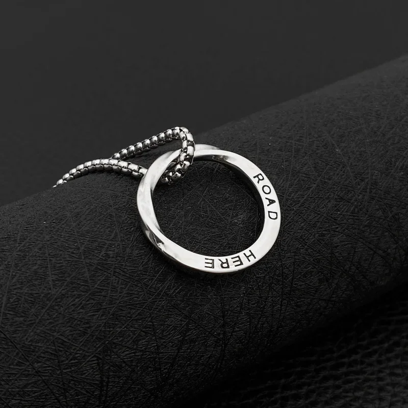 Titanium Steel Wireless Loop Round Necklace Couple Letter U-shaped Cold Wind All-match Pendant Jewelry