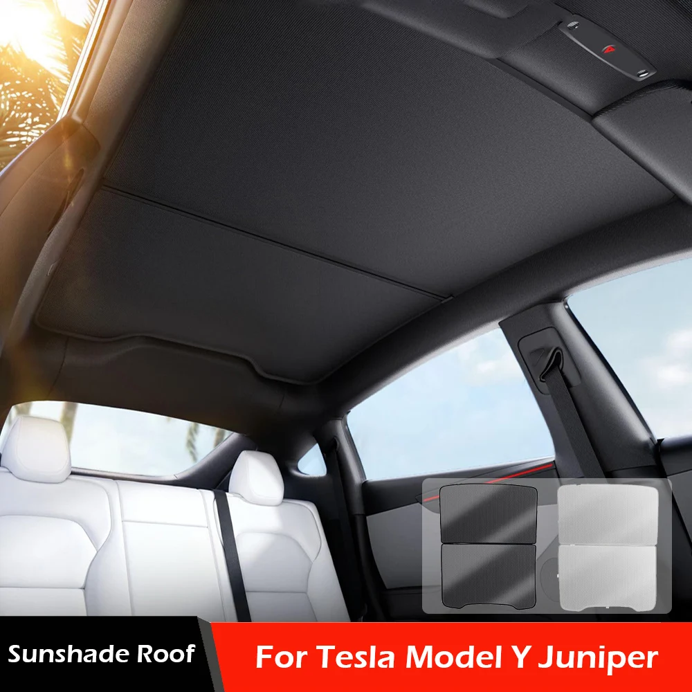 For Tesla 2026 Model Y Juniper Sunshade Roof Never Sag Graphene Coatings 3-Gen Heat Insulation Glass Roof Sun Shade
