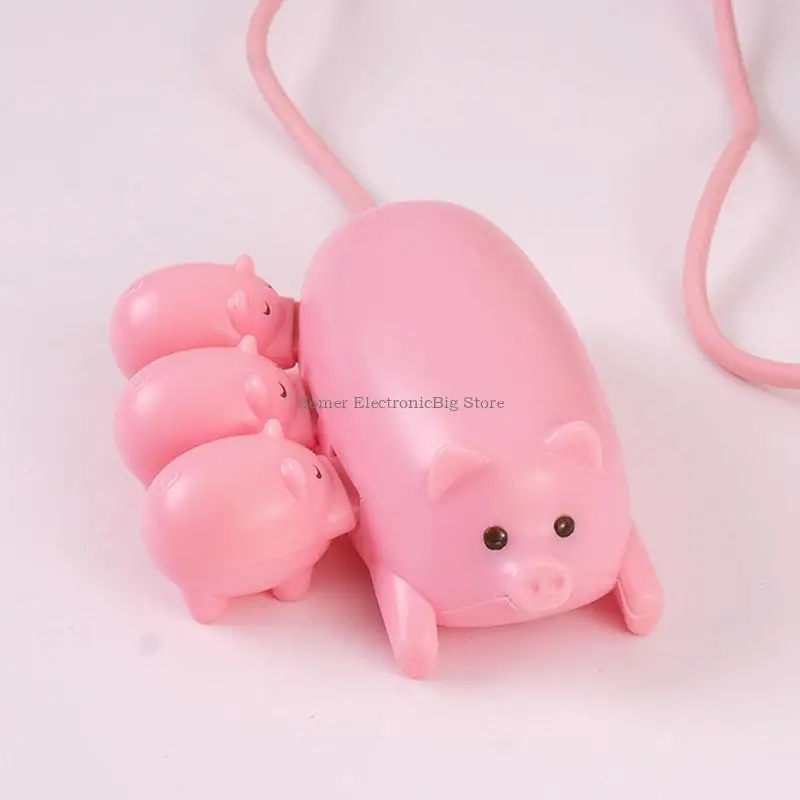 Cartoon Pig USB Hub 3 Port 2.0 USB -Splitter -Expander für Laptop -PC -Flash -Laufwerk