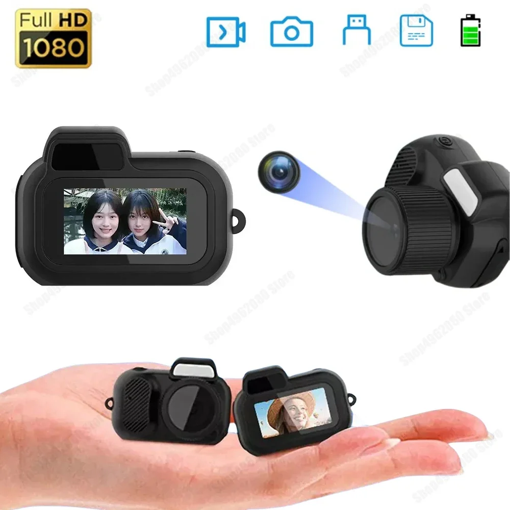 Portable Subminiature Camera 1080P HD Mini Camcorder with Screen Indoor Home Outdoor Sport Action Cam Taking Photo Video Recorde