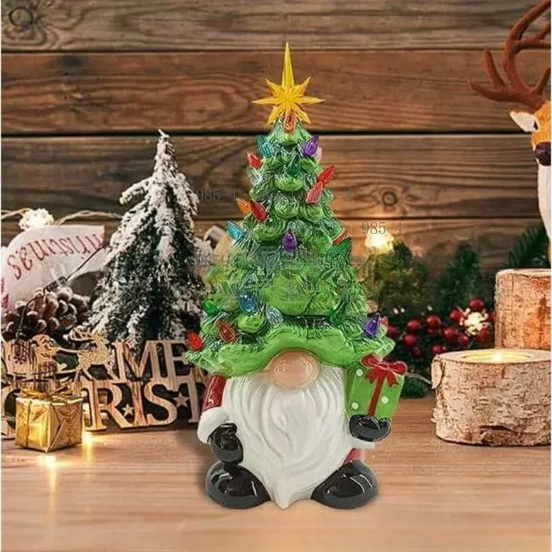 Cute Resin Gnome Lamp Christma - огляд і ціна Lighting Tree Decor