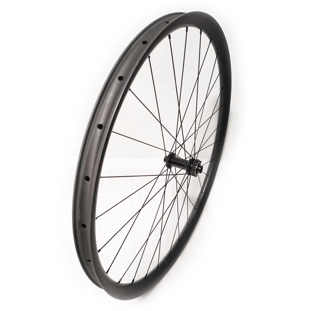 32er MTB Asymmetry Carbon Front Wheel Tubeless 40mm Width 25 Depth Boost Hub 6 Bolts Disc Brake XC AM DH