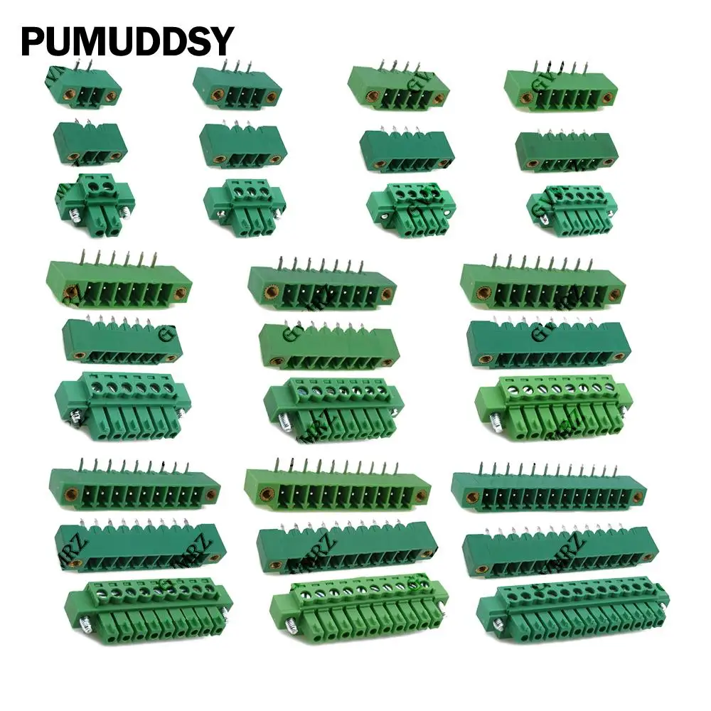 5PCS 2P 3P 4P 15EDG 3.81 with Flange Plug-in Terminal Blocks Plugs sockets 2/3/4/5/6/7/8/9/10/12P KF15EDG 10P 12P 5P 6P 8P
