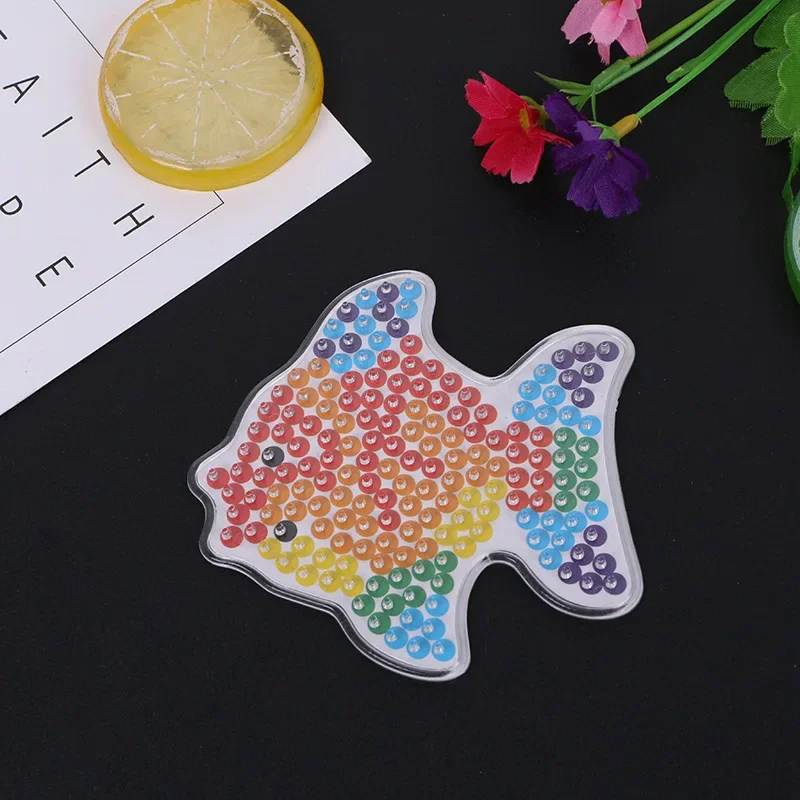 Hama Bead Criativo Modelo dos desenhos animados, Handmade Magic Bean Board, Ferramenta de moagem transparente, Seafood Animal Design, DIY, 5,0 milímetros