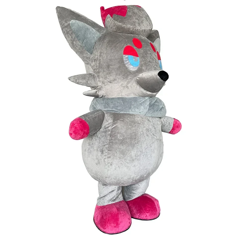 Inflatable Grey Fox Mascot Costume Adult Cartoon Character Outfit Attractive Suit Birthday Gift Carnival Party Events No Battery