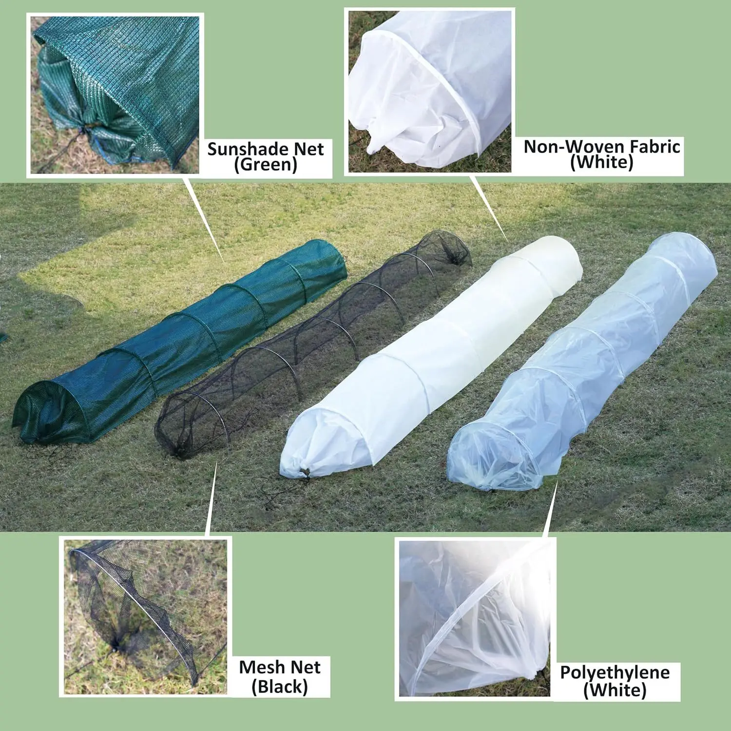 2-in-1 Portable Greenhouse Sunshade Net 3m Quick Release Garden Tunnel Sunshade Net Cover