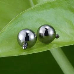 5pcs Right Grand 14G Titanium Implant Grade ASTM F136 Mirror Polish Internally Threaded 5mm Ball Top Studs for Piercing