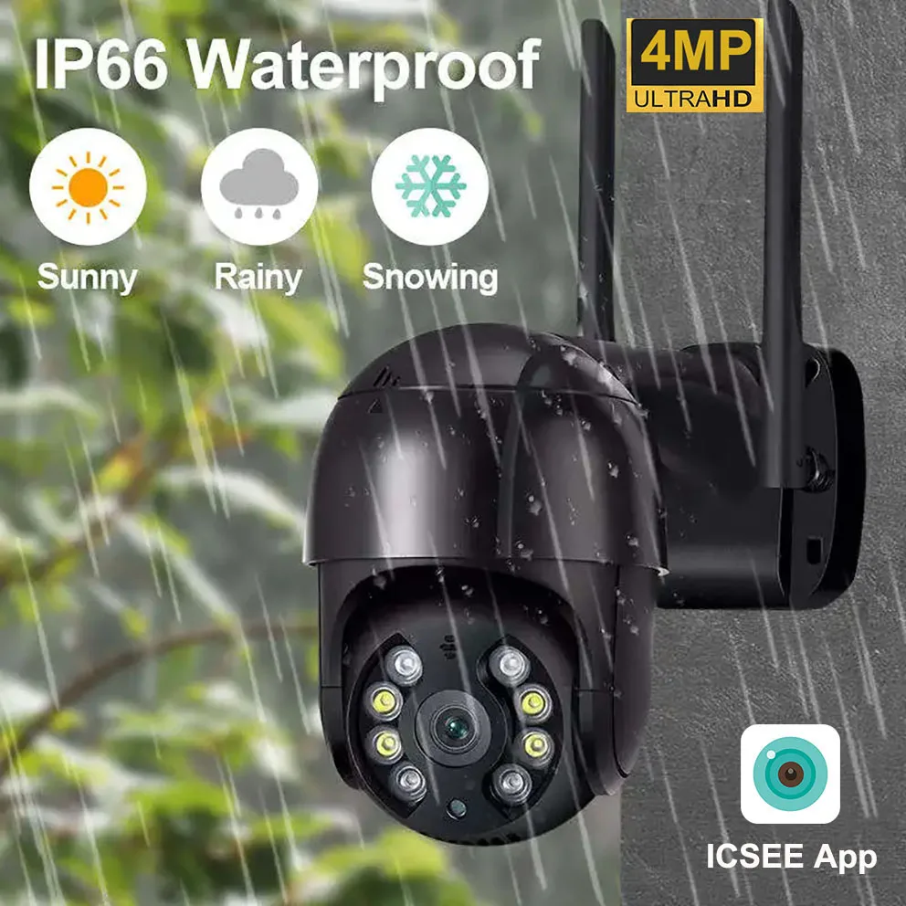 

4MP PTZ Wifi IP Camera Outdoor 5X Digital Zoom AI Human Detect Wireless Camera P2P Audio Security CCTV Camera Night vision