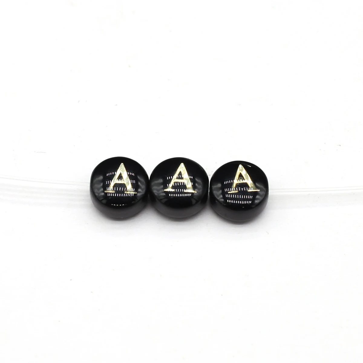 Natural Black Mother of Pearl Beads Number Letter A-Z Pendant Alphabet Loose Bead for DIY Bracelet Necklace Earring 10Pcs/lot