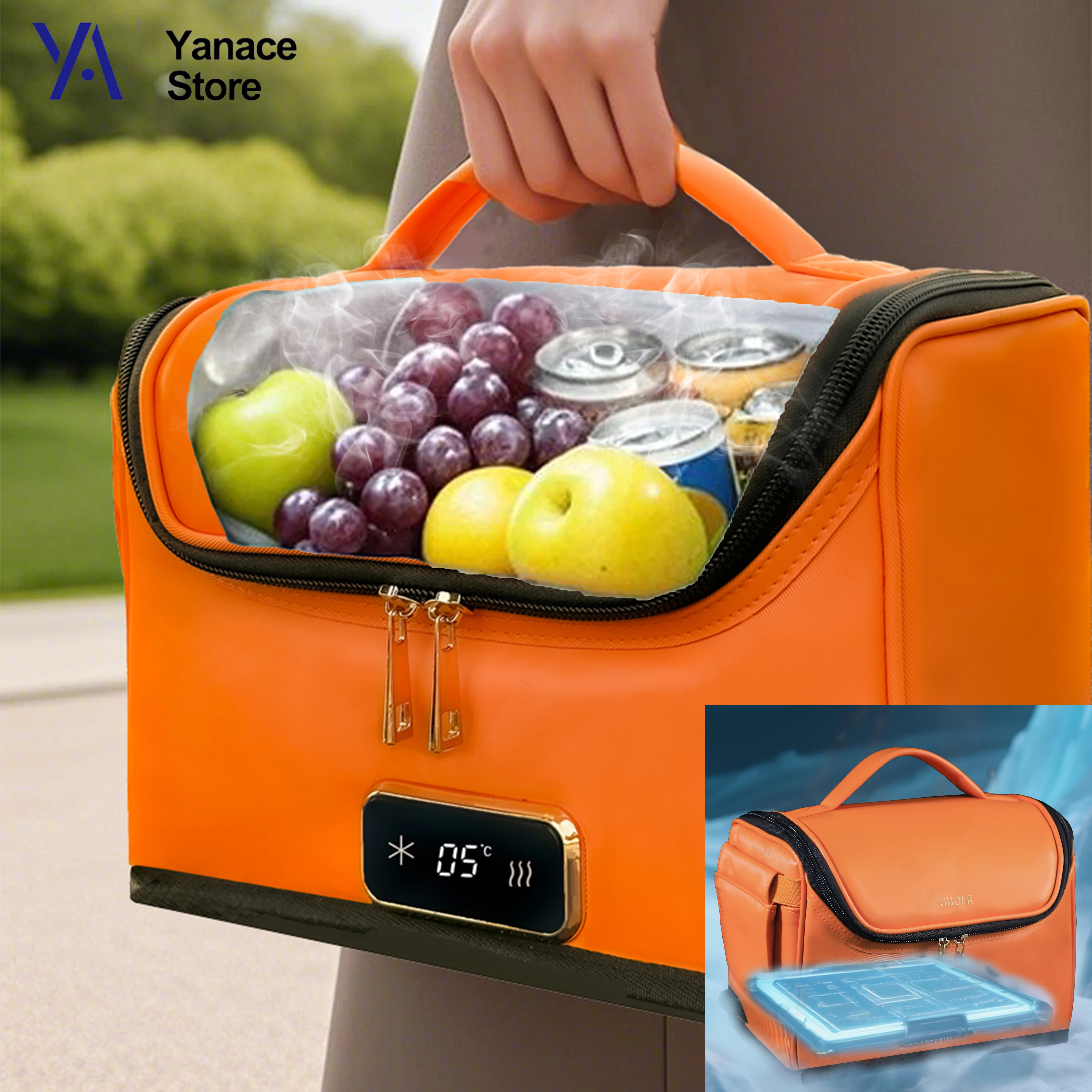 Car Mini Soft‑Pack Fridge Handheld Portable Storage Box for Cosmetics Medicines Insulin with Cooling Heating & Heat‑Preserving