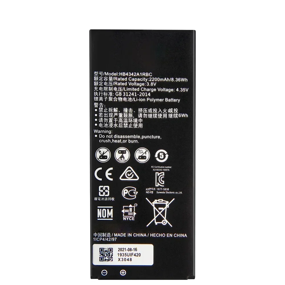 

HB4342A1RBC Phone Battery 2200mAh For Huawei SCL-TL00 Honor 5A LYO-L21 Y5II Y5 II 2 Ascend 5+ Y6 Honor 4A Replacement Battery
