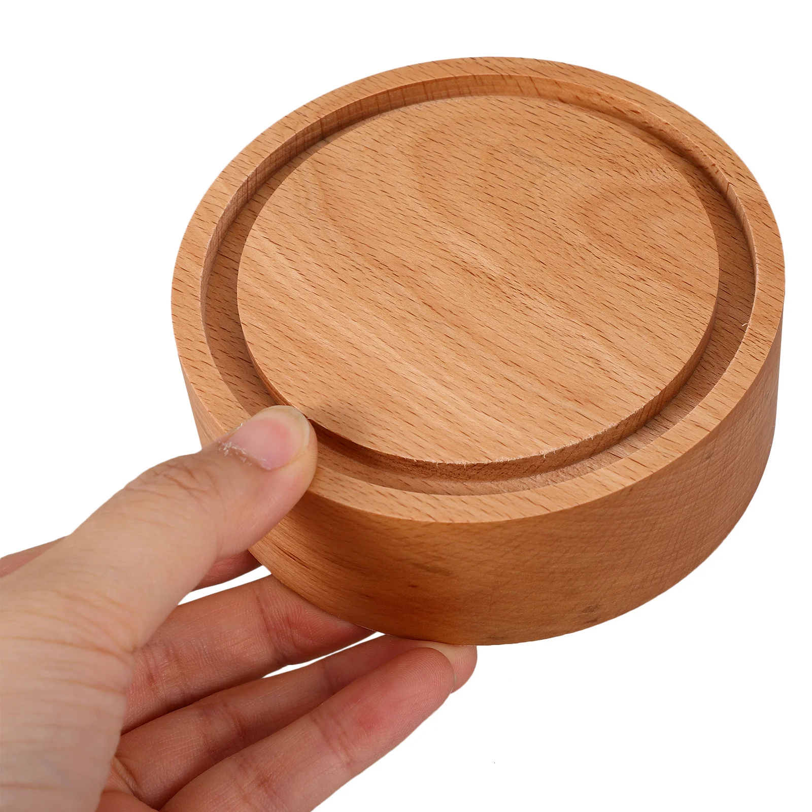 

Music Box DIY Base Rotatable Round Wooden Musical Box Craft Part Replacement Accessory for Relaxation and Gift