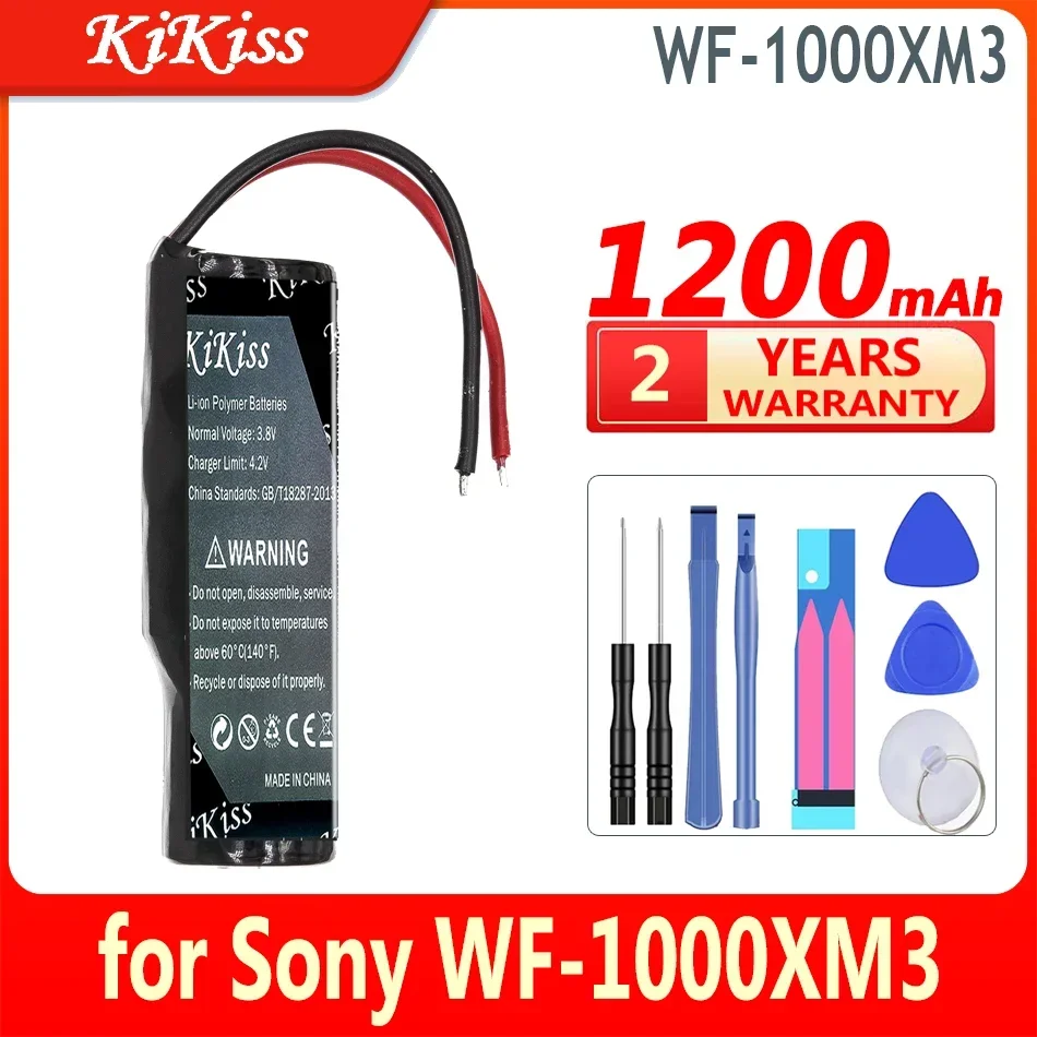 KiKiss Battery WF1000XM3 (14430 2 line) 1200mAh for Sony WF-1000XM3 Charging Case High Capacity Bateria