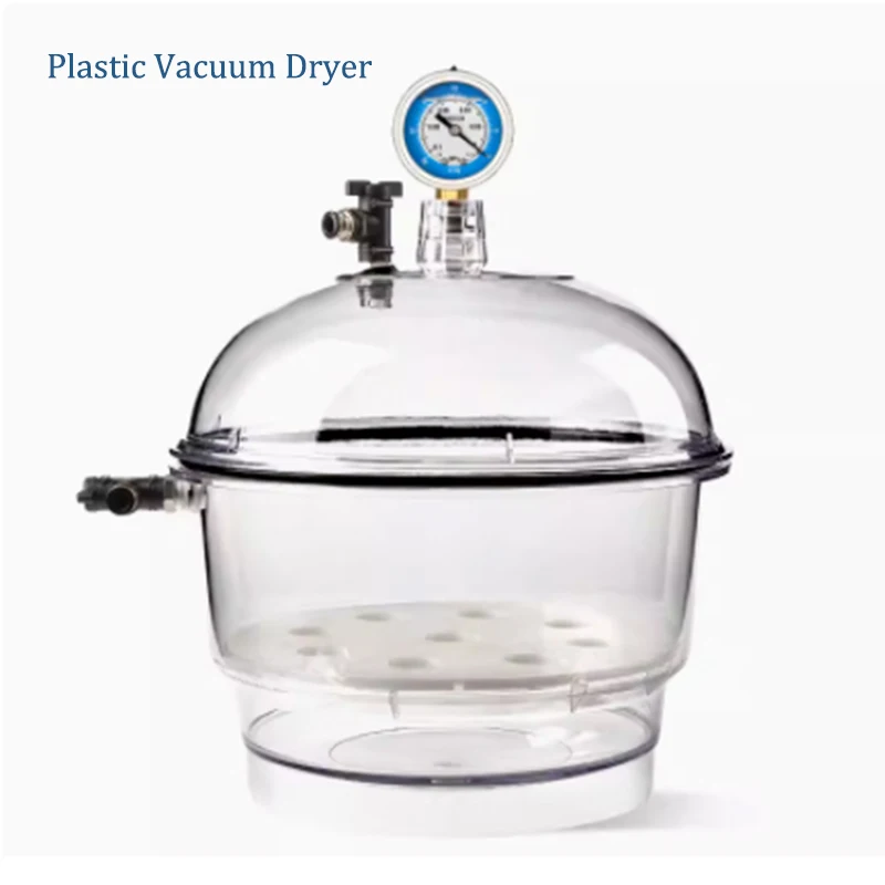 New 150MM Polycarbonate Plastic Vacuum Dryer Laboratory Dryer Transparent Vacuum Drying Kettle Double Valve With Pressure Gauge