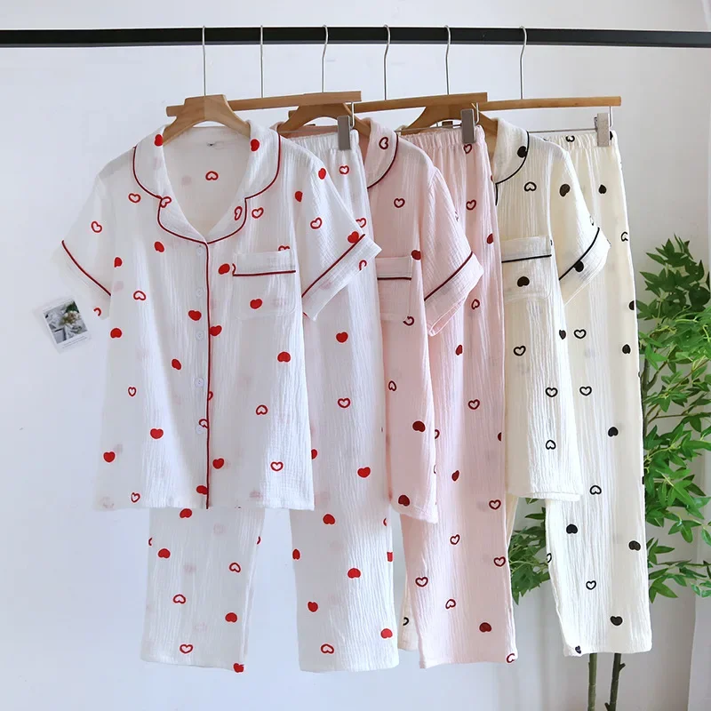 

Pajama Pants Set Women's Clothing Homewear Cardigan summer Spring Thin New Versatile Comfortable Casual Loose Breathable Simple