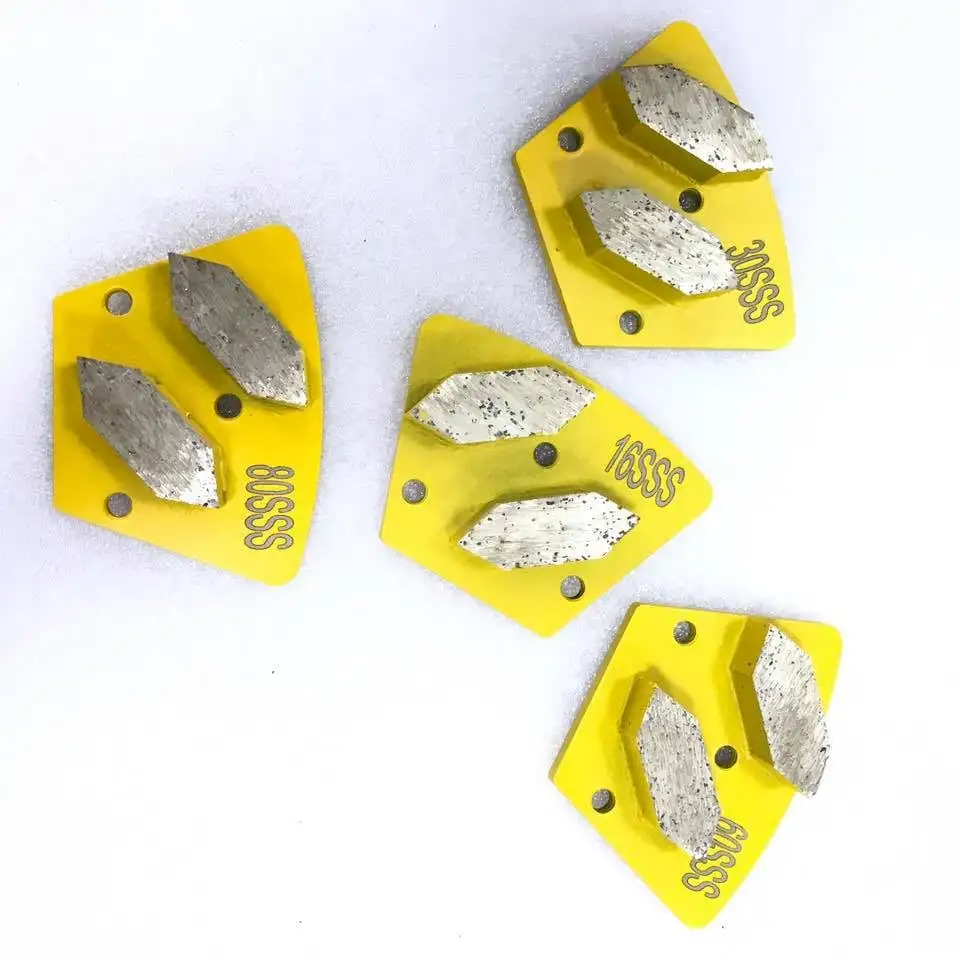 

Trapezoid Diamond Hexagonal Segemnts Metal Grinding Disc Block Abrasive For Epoxy Terrazzo Concrete Floor For SASE Grinder 9PCS