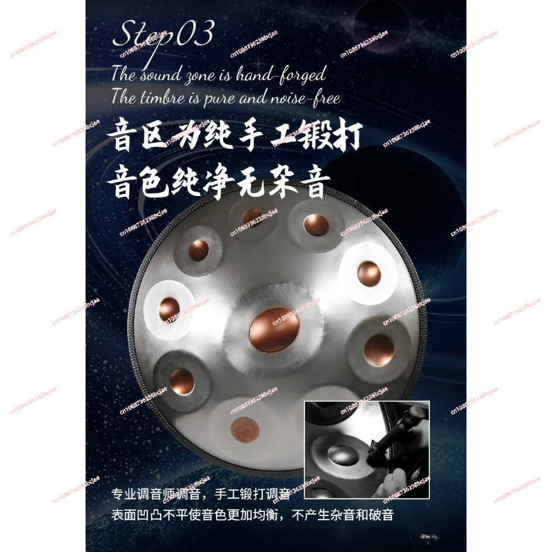 Handpan drum professional grade handpan steel tongue drum 440 Hz 432 Hz Ethereal drum music