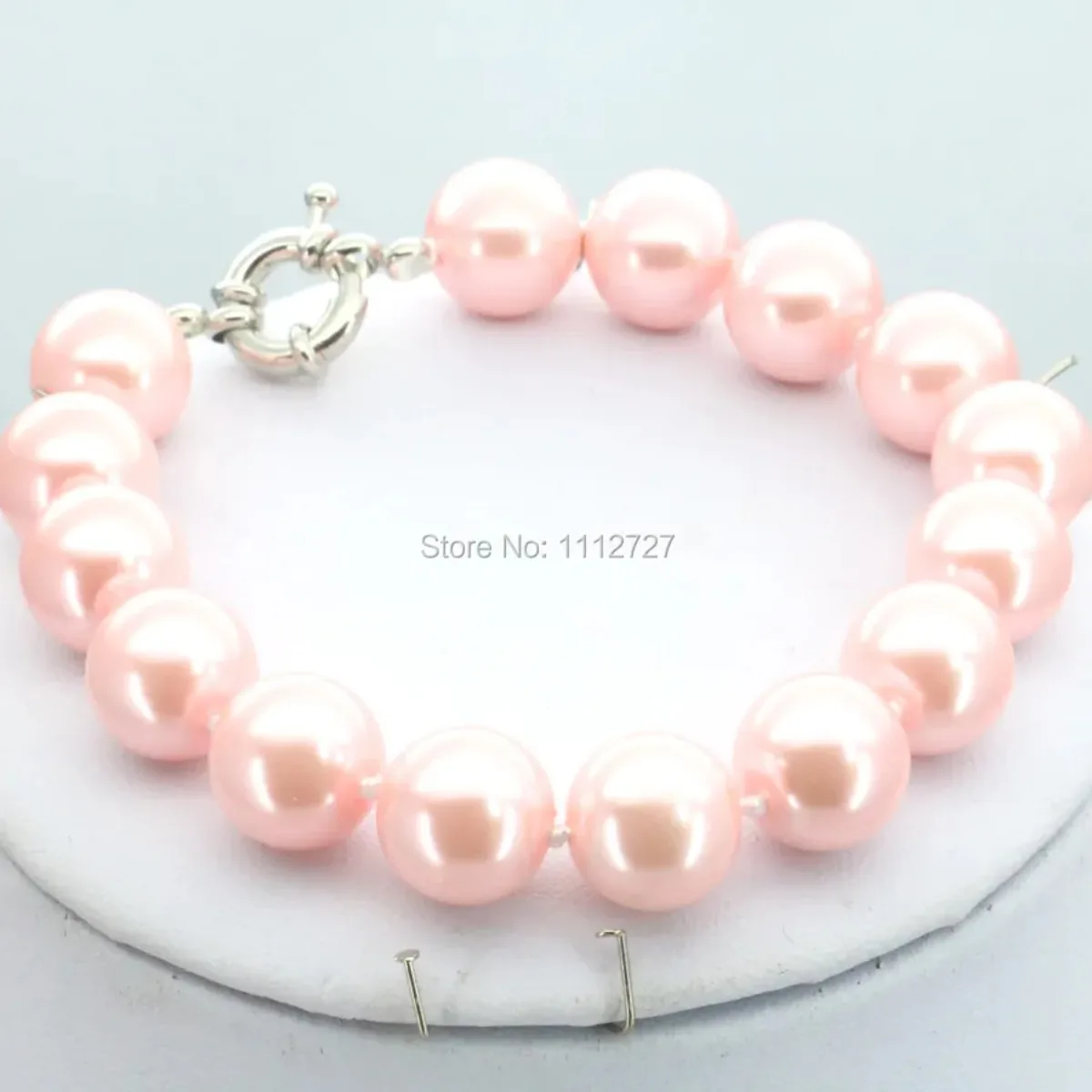 10mm Round Pink Shell Pearl Beads Bracelet Jewelry Making Design for Women Hand Made DIY Ornaments Christmas Gifts Girls