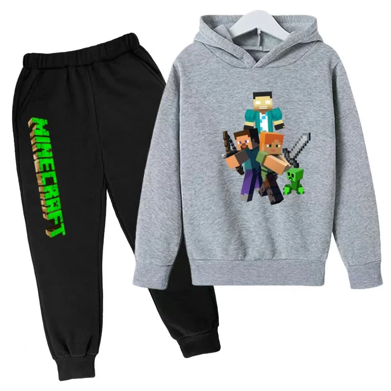 Kinder-Hoodie mit Anime-Cartoon-Spiel-Print, Pullover für Jungen und Mädchen, Kleinkinder 3-12 Jahre, Freizeitkleidung, Oberteil+Hose, 2-teiliges Marken-Sport-Jogging-Set – Detail 10