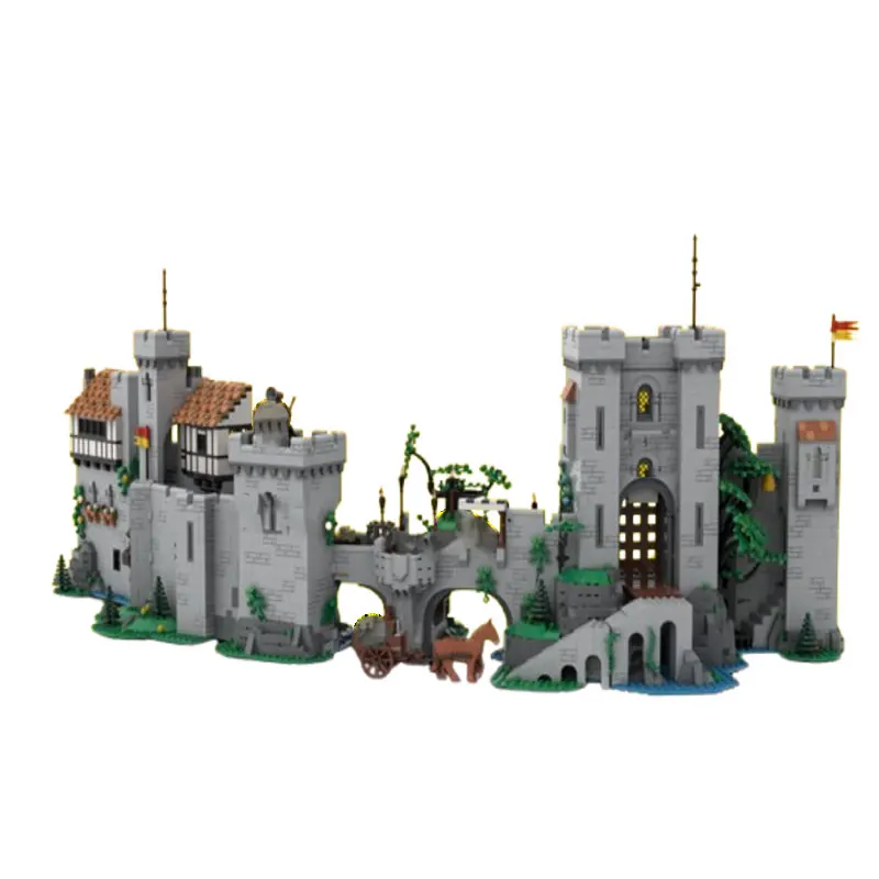 معالجة التخليص تجميع الجسيمات الصغيرة اللبنات MOC-213746 2260 قطعة بناء القلعة في القرون الوسطى الحصان لعبة مجسمة هدية #6