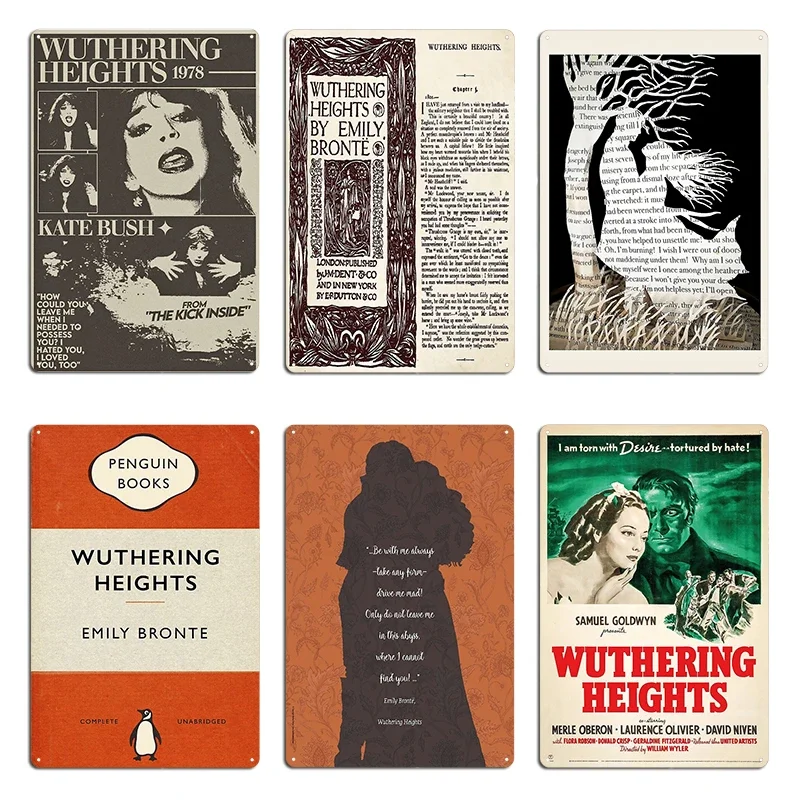 Wuthering Heights Pages London Published Edition Metal Wall Decor Club Plaques Designer Garage Tin Sign Poster