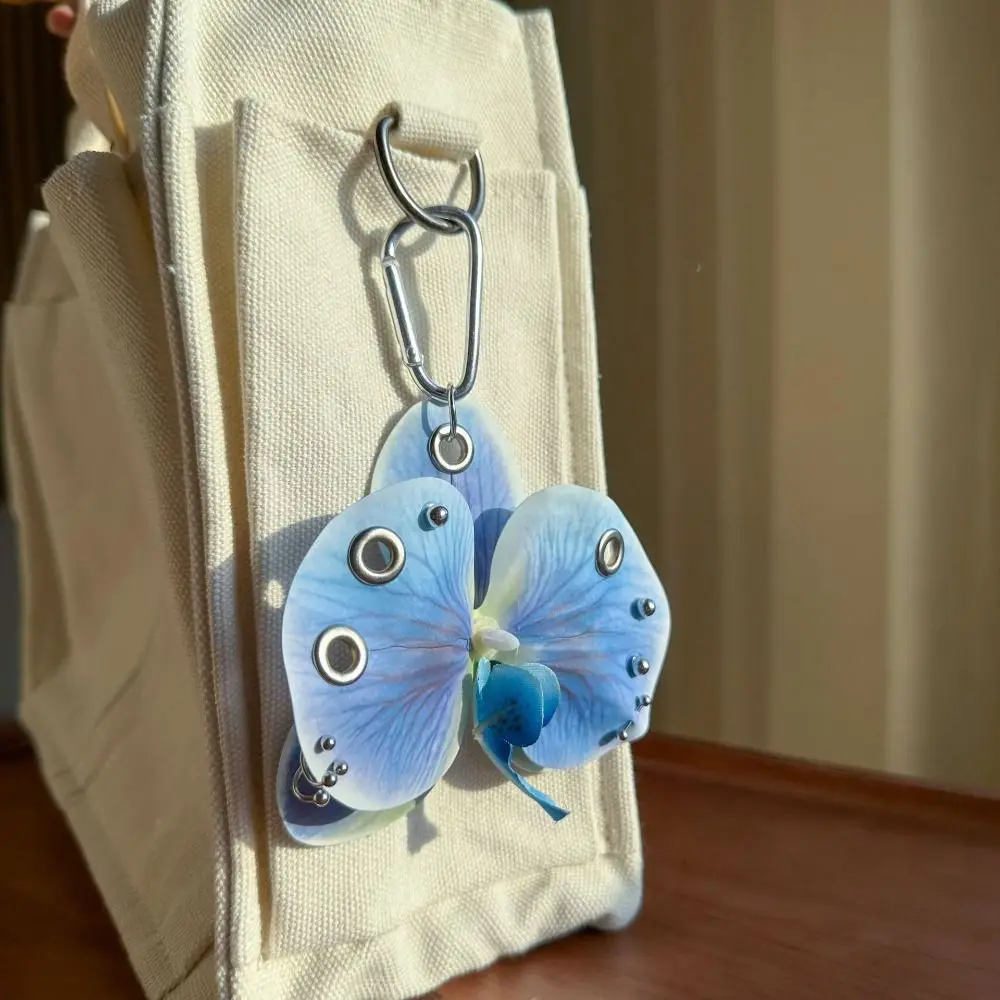 

Phone Charms Phalaenopsis Orchid Keychain Keychains Keyring Imitation Flower Pendant Cloth Decoration Bag Pendant Women Girls