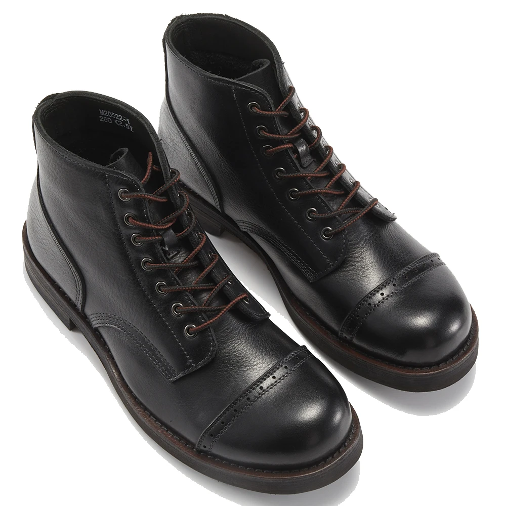 2024 Luxury Classy Handmade Precision Stitch Wear-Resistant Casual Boots Men Genuine Leather Shoes Combat Boots