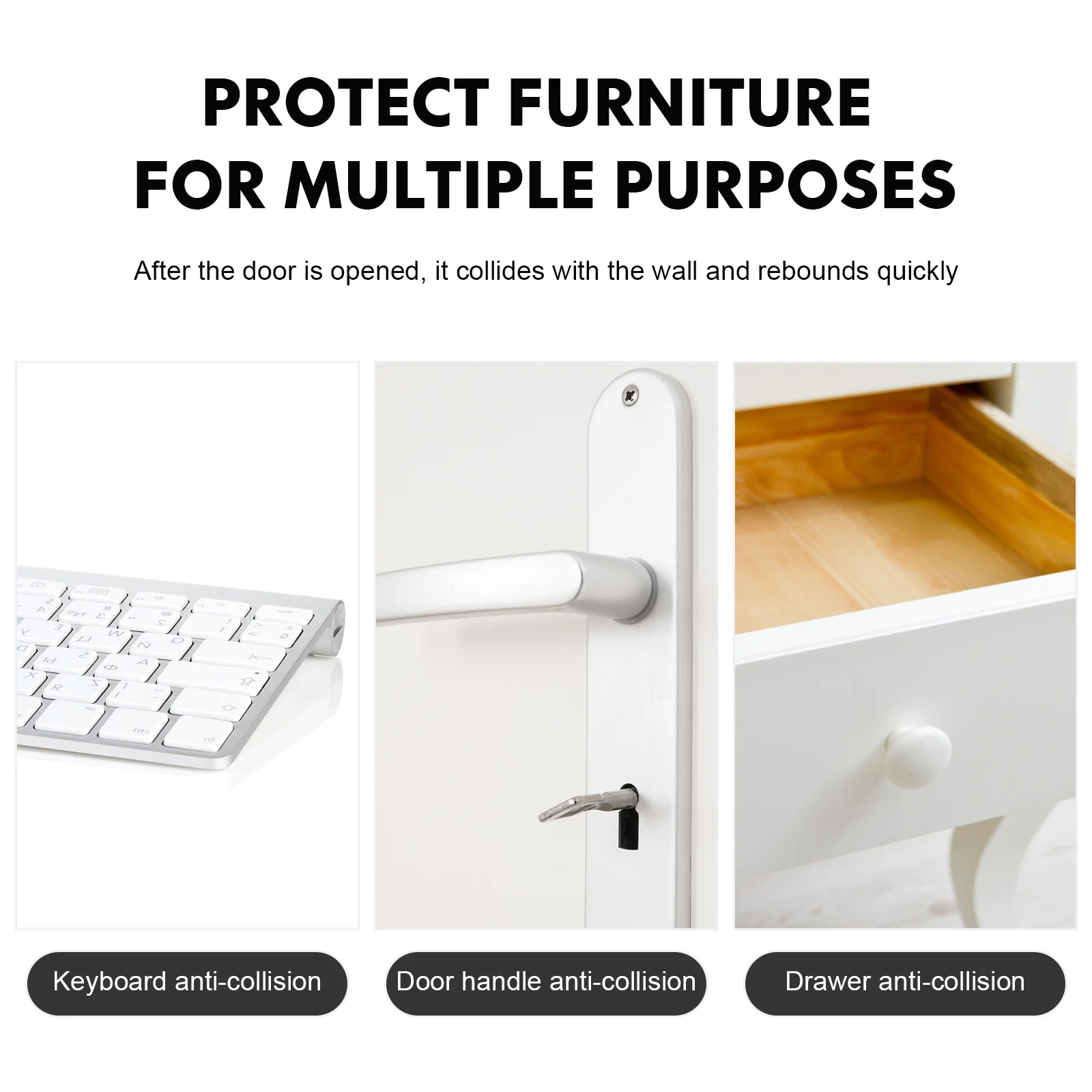 200 szt. Przezroczystych Odbojników na Meble, Stopery Antykolizyjne, Ochrona Mebli do Szafek, Szuflad, Odbojnik do Drzwi Szafek