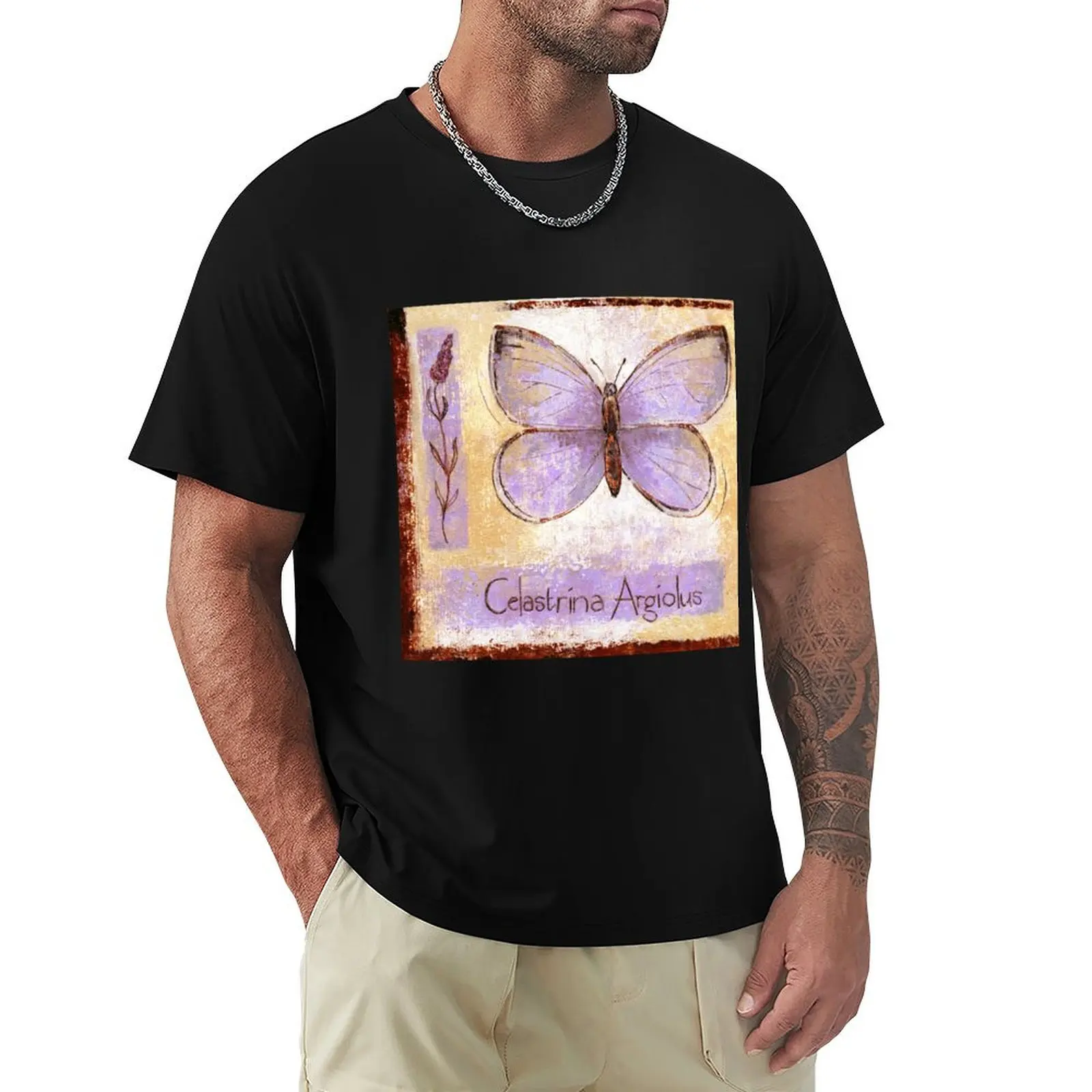 Holly Blue Butterfly T-Shirt Basic Daily Outfit Short Sleeve Tee