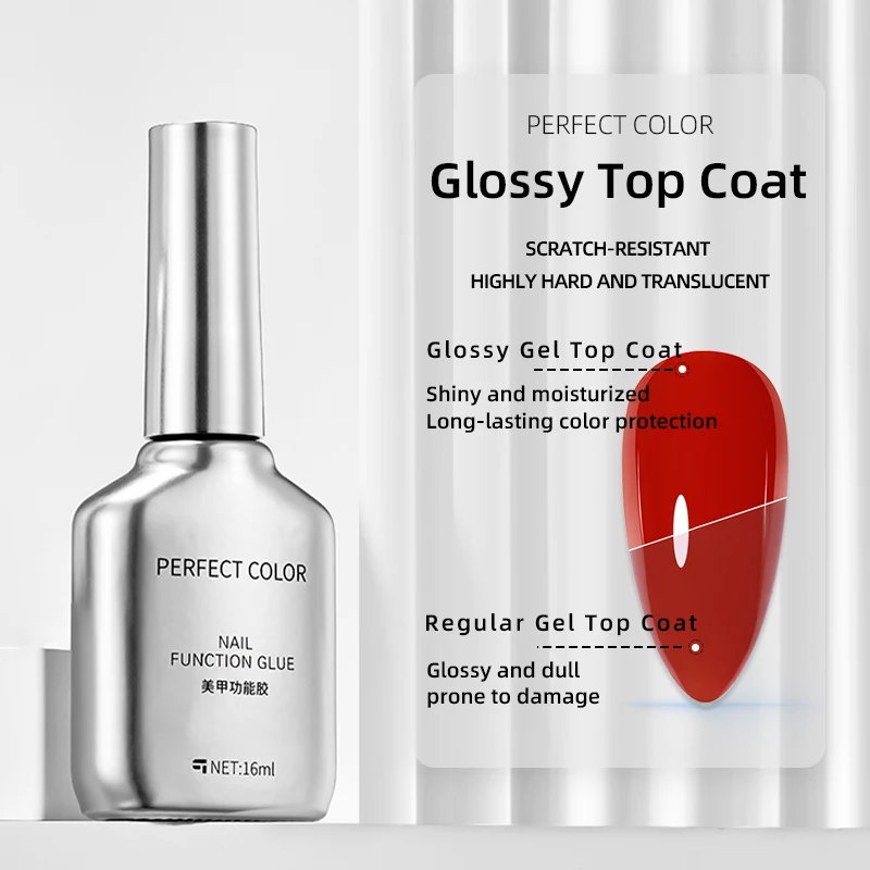 PERFEKTE FARBE, 16 ml, kein abwischbares Gel-Decklack- und Grundlack-Set – glänzende Oberfläche und langlebig, Soak Off LED-Nagellampe, Gel-Basislack – Detail 19