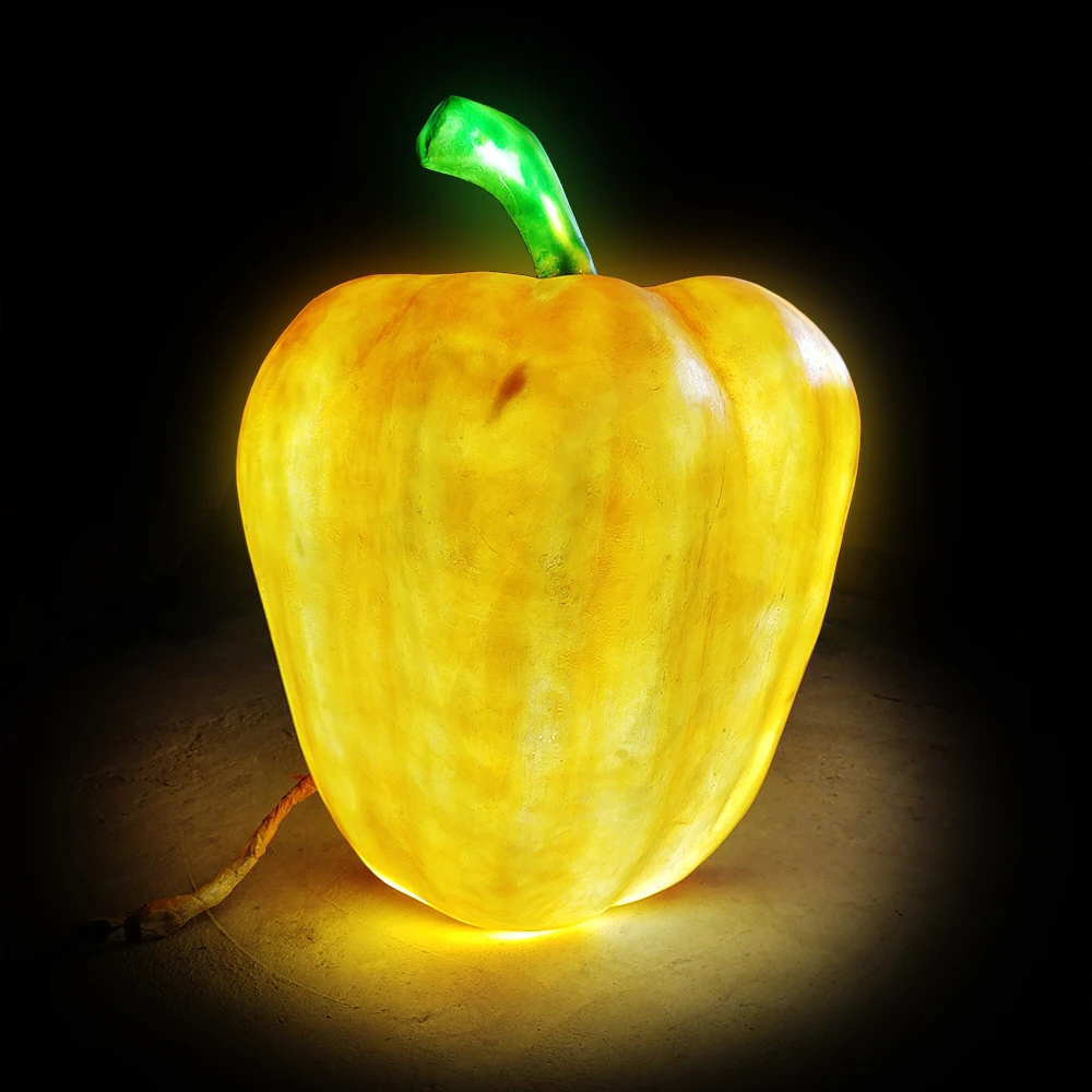 Colored resin bell pepper decoration led lights kitchen dining garden family holiday decoration