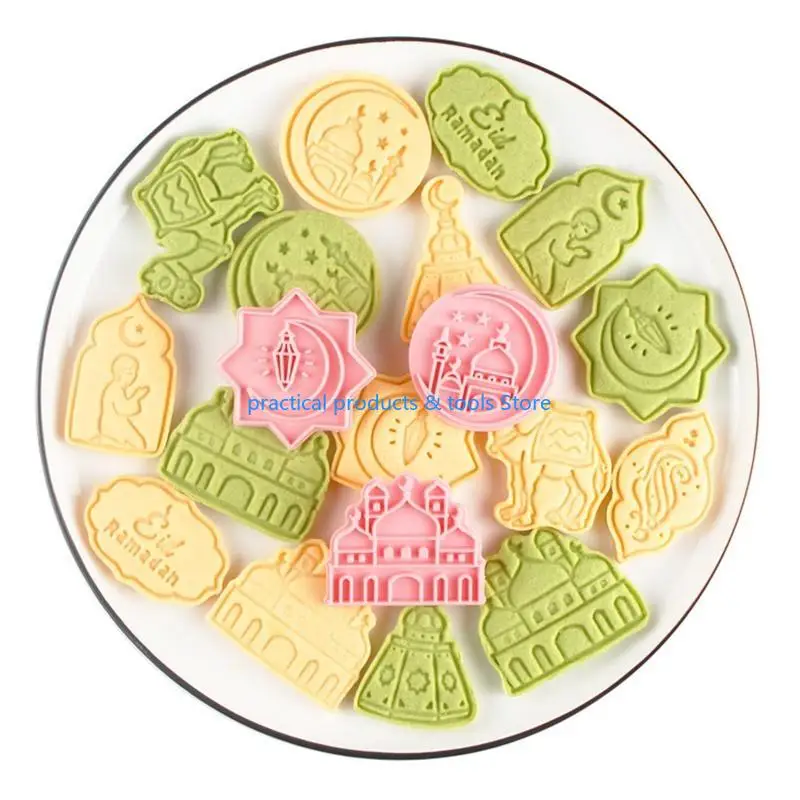 77jb 8 peças moldes biscoito plástico moldes corte diy assado cortadores biscoitos moldes cozimento acessórios o