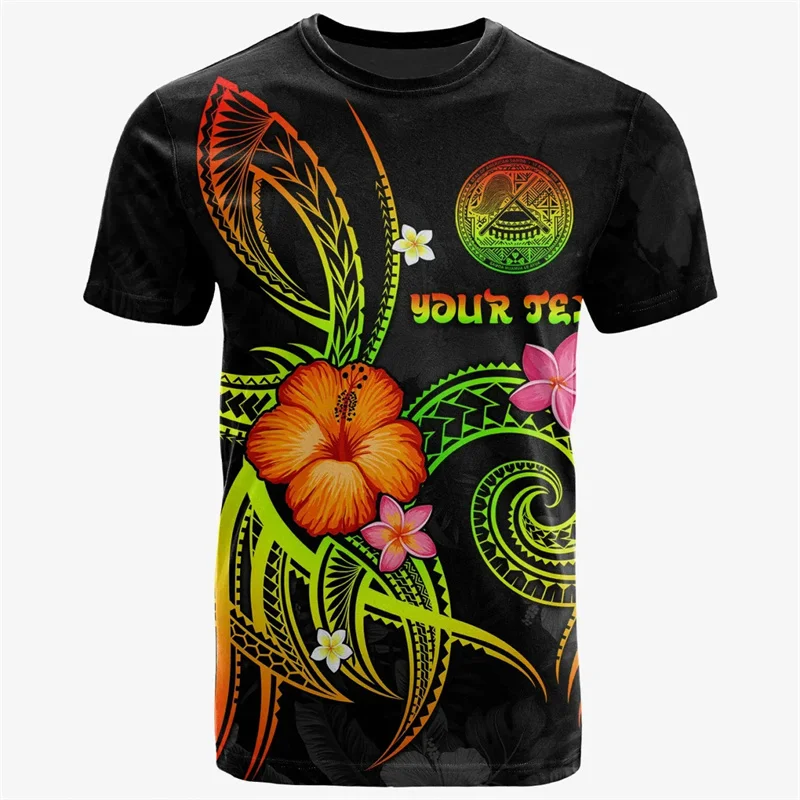 American Samoa Personalised 3D Print Colorful Retro Men Women Summer Casual Cool Short Sleeves T-Shirts Kid Tops Streetwear Tops