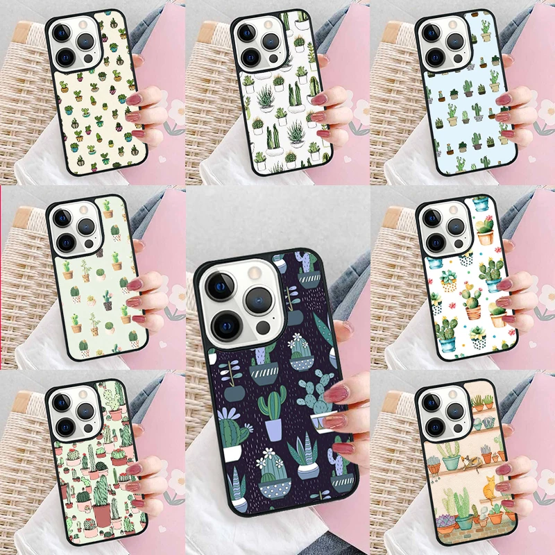 귀여운 선인장 화분 모양 아이폰 17 에어 16 15 14 플러스 11 12 13 프로 맥스 케이스 커버