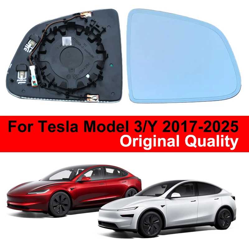 Original para tesla modelo 3/y 2017-2025 highland juniper espelho retrovisor do carro grande angular de vidro escurecimento automático anti-reflexo aquecido len