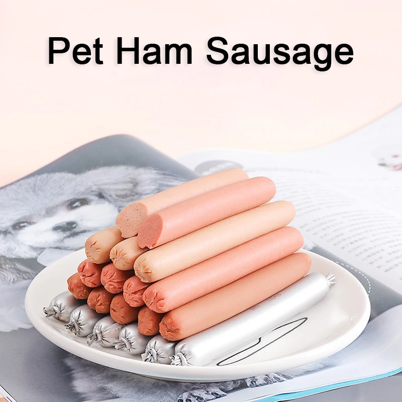 Aperitivos de jamón y salchicha para perros, base de Tedesco con bajo contenido de sal, suplemento de calcio, salchicha Molar para cachorros Maocheng