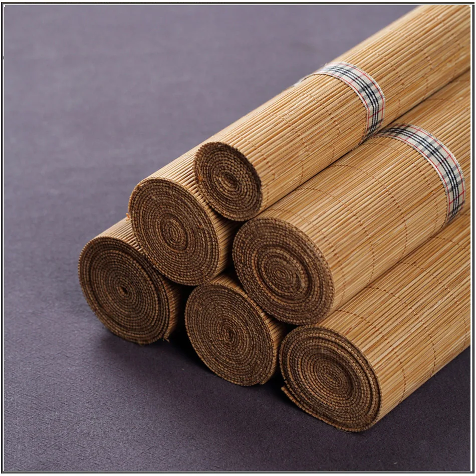 25cm 30cm 35cm 40cm Bamboo woven bamboo mat tea mat tea tray heat insulation mat Kung Fu tea ceremony bamboo curtain accessories