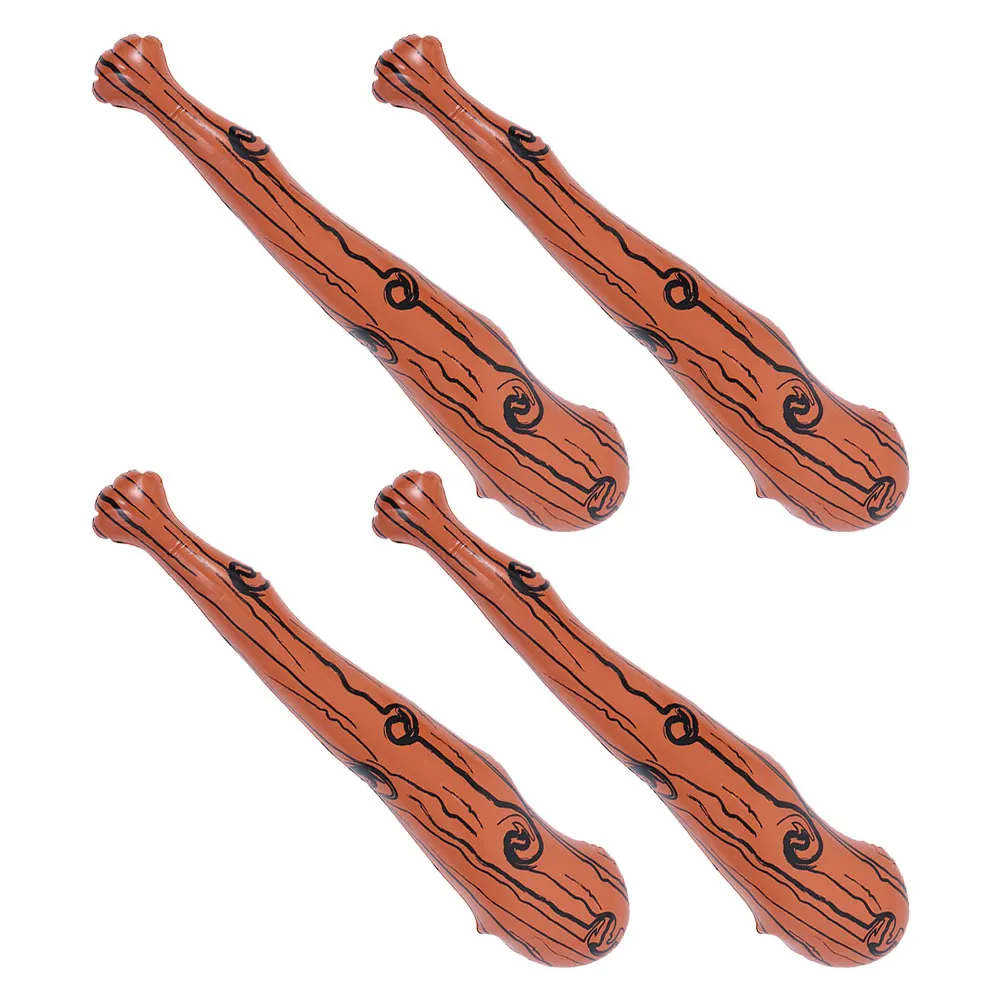 

4 шт. надувные игрушки из ПВХ в коричневую полоску с бейсбольной битой, прочные аксессуары для черлидинга для детей, вечерние спортивные мероприятия, пользу