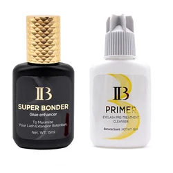 2 Flaschen 15ml ib Super Bonder Wimpern verlängerung Kleber Fixier mittel ib Primer Premium klar falscher Wimpern kleber Lieferanten Shop