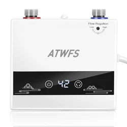 ATWFS 220V 4600W Instant Water Heater Hot Water Shower and Home Kitchen Heating Portable Electric Heaters for Bathroom