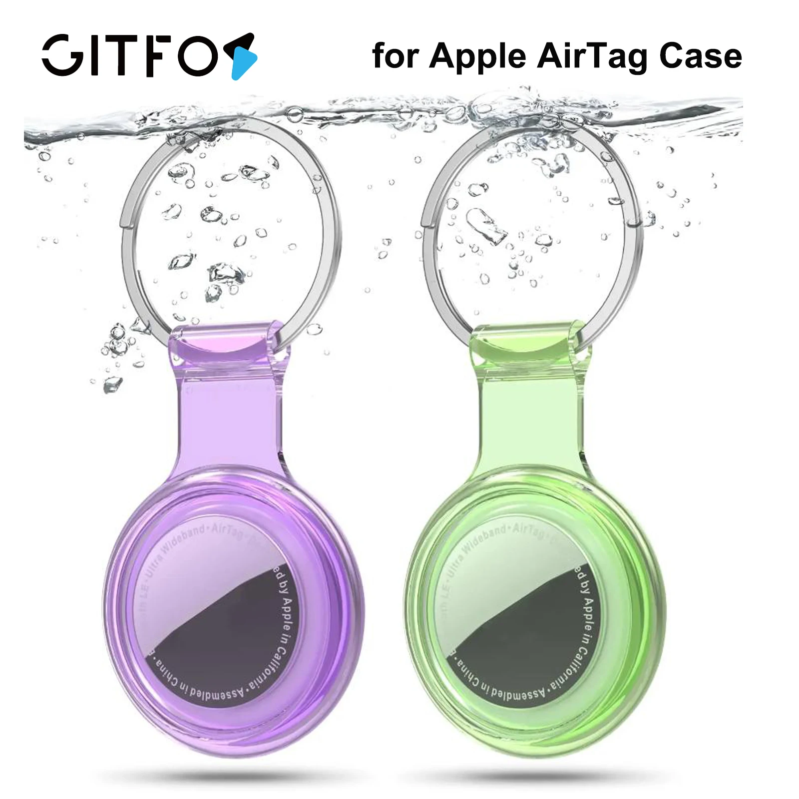 

Держатель GITFOS Airtag для Apple AirTag, водонепроницаемый пылезащитный чехол для Airtag с защитой от столкновений, мягкий материал ТПУ для детей, сумки, ключи, домашние животные